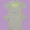 Gallery Dept. Striped Hollywood Logo Short Sleeve T-Shirt - Grey/White