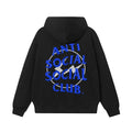 Anti Social Social Club Blue Lightning Circle Logo Hoodie - Black