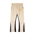 Gallery Dept. "DEPT. de la GALERIE" Paint Splatter Contrast Panel Sweatpants - Khaki/Tan