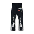 Gallery Dept. "DEPT." Tribal Star Graphic Contrast Panel Sweatpants - Black & Grey