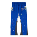 Gallery Dept. "DEPT. de la GALERIE" Paint Splatter Contrast Panel Sweatpants - Royal Blue