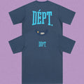 Gallery Dept. Arch Logo Short Sleeve T-Shirt - Blue-Grey/Cyan