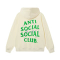 Anti Social Social Club Green Lightning Circle Logo Hoodie - Cream